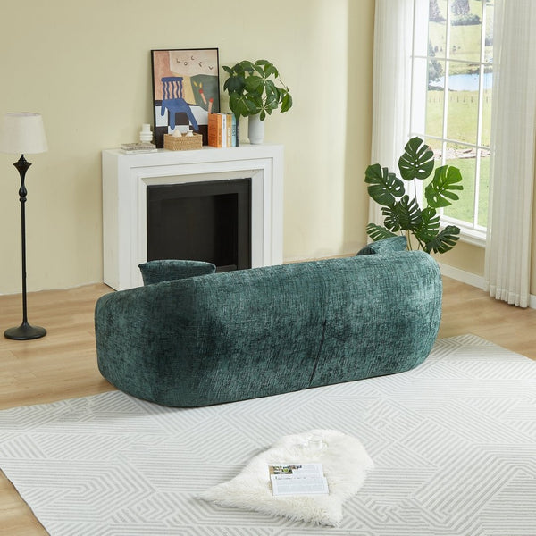 English Elm 87-inch Curved Chenille Convertible Sofa Sleeper with Pull-out Base for Apartment Living W3505P465317