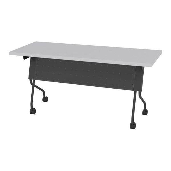 OSP Home Furnishings 5' Flip Top Nesting Training Table with Locking Casters for Classrooms and Offices Grey Titanium 84225TG