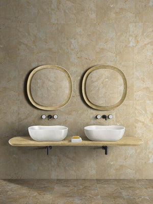 English Elm White Natural Marble Vessel Sink - Handcrafted Elegance With Semi-Polished Finish For Luxurious Bathrooms W1696P333269-GIGA