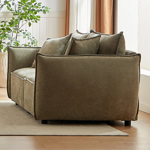 English Elm MH88" Convertible sleeper sofa with chenille upholstery, plush padded seats, rolled arms, 2 pillows Light Green W1193S00107