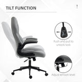 English Elm Vinsetto Gaming Chair With Flip Up Arm, High Back Desk Computer Chair, Gamer Chair With Adjustable Height and Swivel Wheel , Light Gray