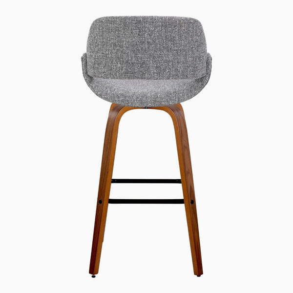 English Elm Fixed-height Industrial Counter Stools Tufted Faux Leather Black Metal Set of 2 B202S02158