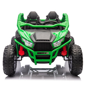 English Elm 24v Two Seater Kids Utv with Parental Remote Dual Motors Four Wheel Suspension Led Green W1578P198435