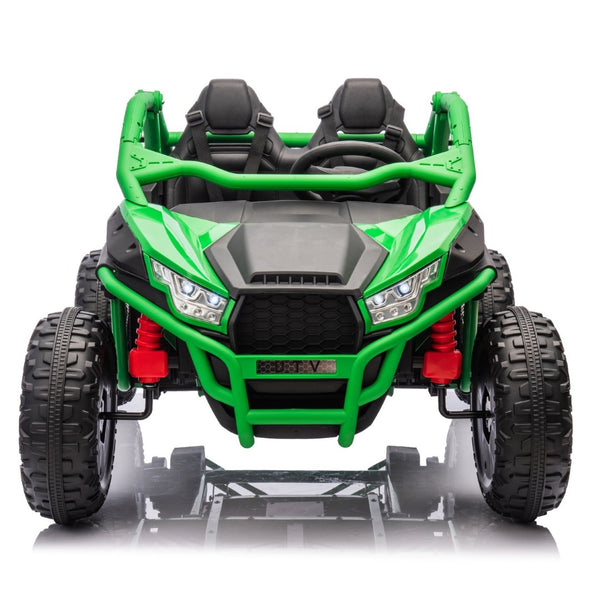 English Elm 24v Two Seater Kids Utv with Parental Remote Dual Motors Four Wheel Suspension Led Green W1578P198435