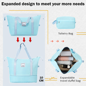 English Elm 2 Piece Abs Hard Shell Spinner Luggage Set with Tsa Lock Expandable Travel Suitcases Light Blue N732P198744N