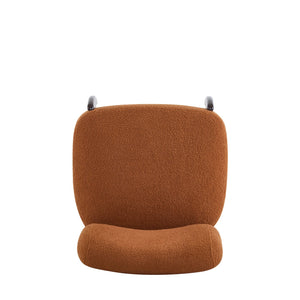 English Elm Christopher Knight Home® - 25.5" Boucle Lounge Chair with Solid Wood Frame, Plush Textured Upholstery and Modern Minimalist Style Orange N767P256376D