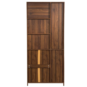 English Elm Kitchen Farmhouse Pantry Cabinet Tall Freestanding Three Door Pull Out Organizer W331S00208