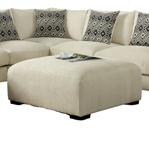 English Elm Contemporary Square Ottoman With Memory Foam - Beige Padded Comfort For Living Rooms & Lounging B2741P355831