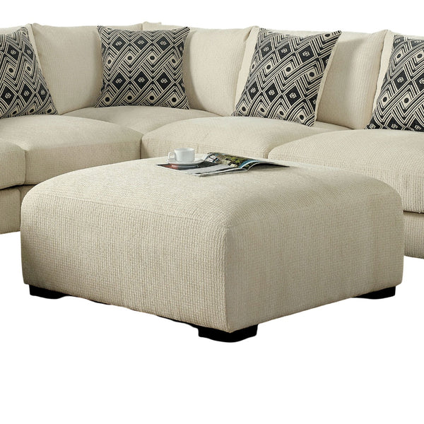 English Elm Contemporary Square Ottoman With Memory Foam - Beige Padded Comfort For Living Rooms & Lounging B2741P355831