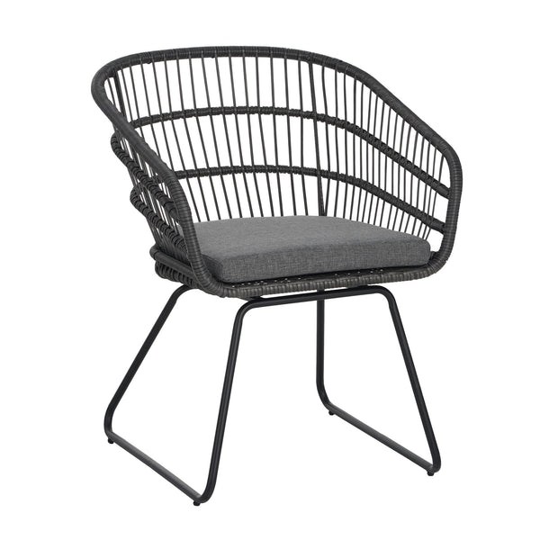 English Elm Christopher Knight Home® - TERRY Rattan Patio Chair Set (2) with Cushions, Gray Iron Frame, 300 lb Capacity, Quick Assembly N762P240844E