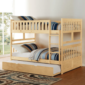 English Elm Bunk Bed Twin Over Full Solid Pine Frame with Guard Rails for Youth Bedroom B011S02416