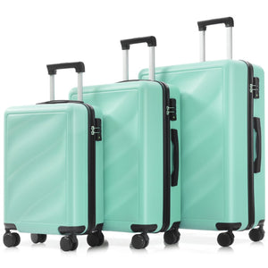 English Elm Luggage Set Three Piece Hard Shell Abs Suitcases with Spinner Wheels Tsa Lock Travel Green N730P304620F