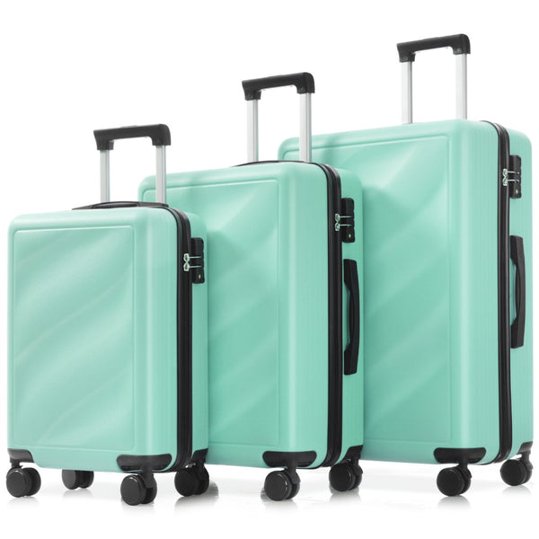 English Elm Luggage Set Three Piece Hard Shell Abs Suitcases with Spinner Wheels Tsa Lock Travel Green N730P304620F