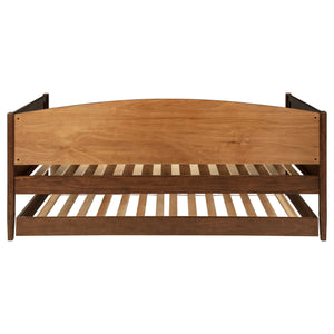 English Elm Fallbrook Twin Daybed with Trundle in Medium Walnut — Elegant, Durable Rubberwood Frame for Cozy Spaces B062S01295
