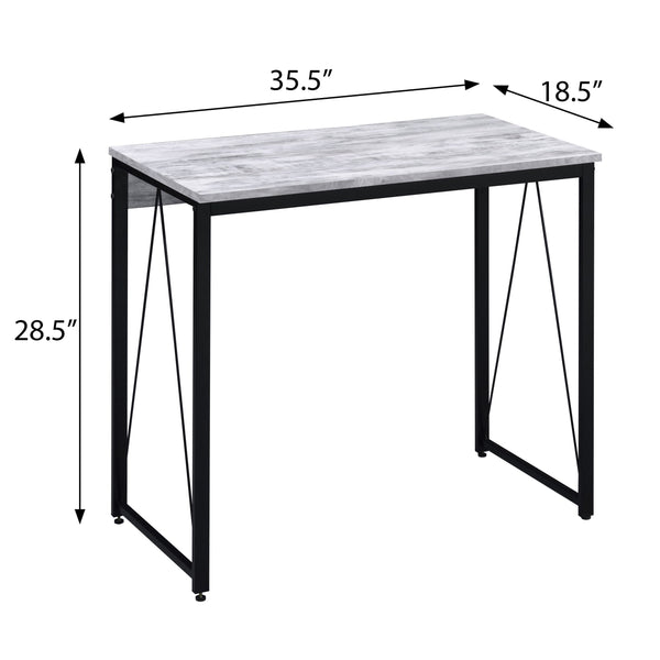 English Elm Antique White And Black Writing Desk - Rustic Industrial Design With Sturdy Metal Sled Base B062P184522