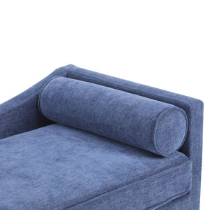 English Elm Christopher Knight Home® - CHAISE modern fabric lounge with rolled accent pillow, splayed birch legs and luxe comfort seating experience Navy Blue 68.25 L x 28 W x 17.75 H N776P291705N