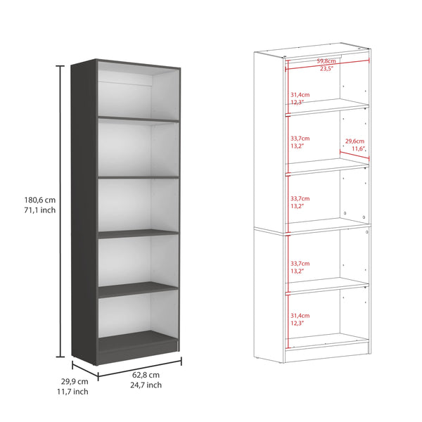 English Elm Lainor 3-Piece Home Bookcase Set with 13 Shelves, Durable Manufactured Wood, Modern Display Storage Multicolor,White+gray 41 L x 28 W x 5 H B070S00271