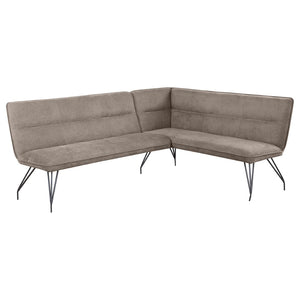 English Elm Ledger Upholstered L-shaped Bench Tufted Fabric Corner Dining Nook Seating Taupe B062P441113