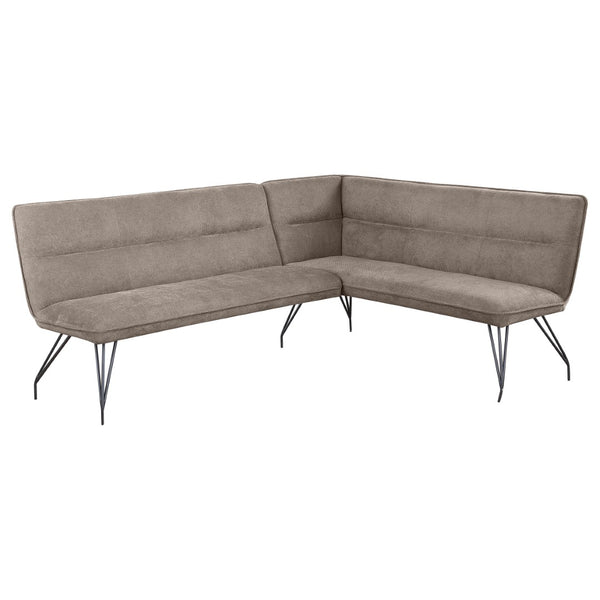 English Elm Ledger Upholstered L-shaped Bench Tufted Fabric Corner Dining Nook Seating Taupe B062P441113