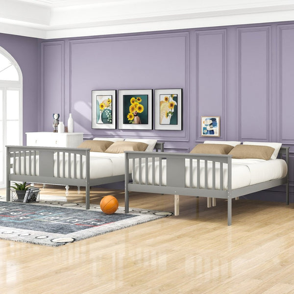 English Elm Full Over Bunk Bed Solid Pine Frame White Finish Converts to Two Beds LT000203AAE-1