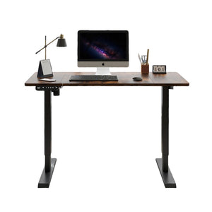 English Elm 48"×24" Electric Height Adjustable Standing Desk with Memory Presets for Modern Home Office Brown W614P376138