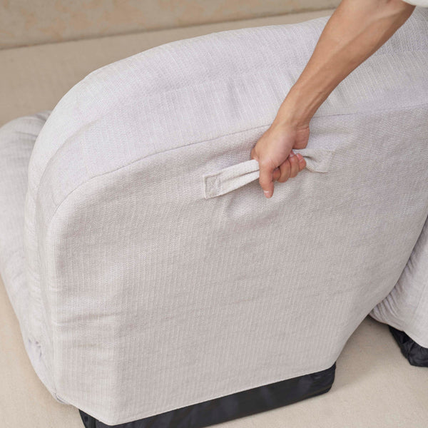 English Elm Convertible Fold-Out Double Sofa Bed with Thick Cushioning, Adjustable Backrest & Space-Saving Design White W244S00005