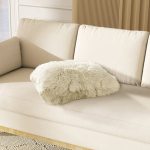 English Elm Astrid Genuine Sheepskin Square Throw Pillow with Feather Fiber Insert for Sofas B2719P238146