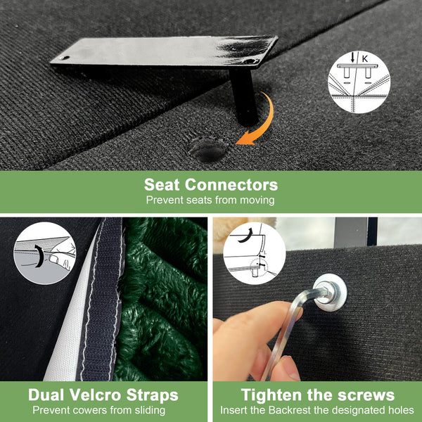 English Elm L-Shaped Slipcovered Sectional Sofa - Cloud Comfort With Convertible Ottoman, Green Corduroy & 2 Pillows W3041S00082