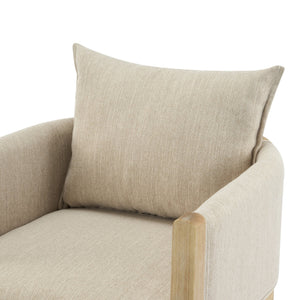 English Elm Christopher Knight Home® - Linen Upholstered Armchair Set Of 2 - Cozy Beige Chairs With Natural Wood Legs For Stylish Seating N768P305168N