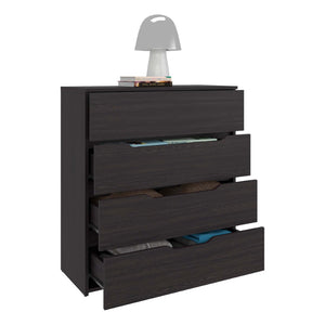 English Elm Wenge Finish Four Drawer Dresser Compact Modern Storage for Bedroom or Studio B062P483770