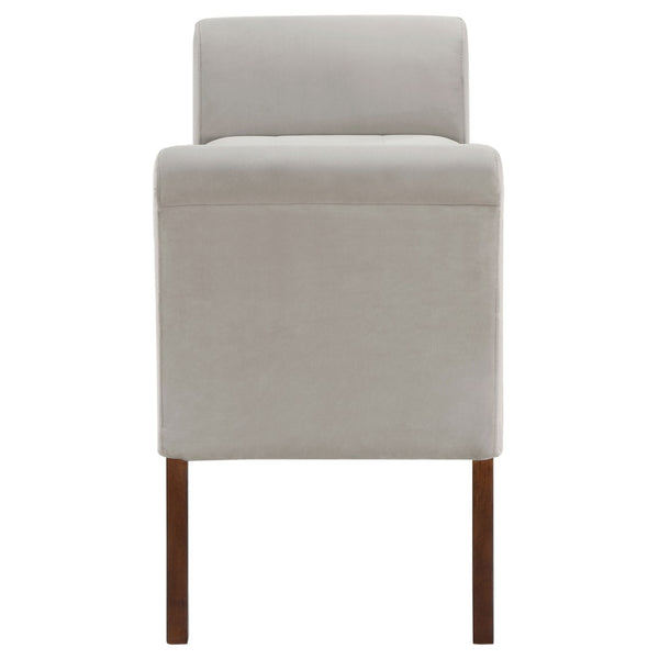 English Elm Pasley Velvet Button Tufted Rolled Arm Lift Top Storage Bench for Bedroom Entryway Beige B062P441161