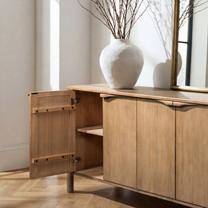 English Elm Nolan Extra Long Reclaimed Pine Six Door Sideboard Rustic Dining Room Storage B2719P489277