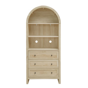 English Elm Arched Modern Farmhouse Pantry Cabinet - Versatile Wood Storage With Adjustable Shelves & Drawers W688P278921
