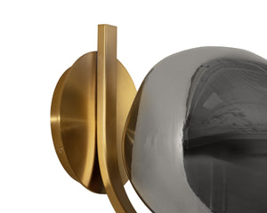 Sunpan DIONIS Sconce - Hand-Blown Glass Globe Light Fixture in Brushed Gold for Modern Ambiance & Elegance 112240