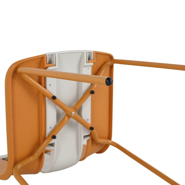 English Elm Holiday Stackable Polypropylene Side Chair Set of Four for Indoor Outdoor Dining Beige,Tropical Orange,White W3450P447383