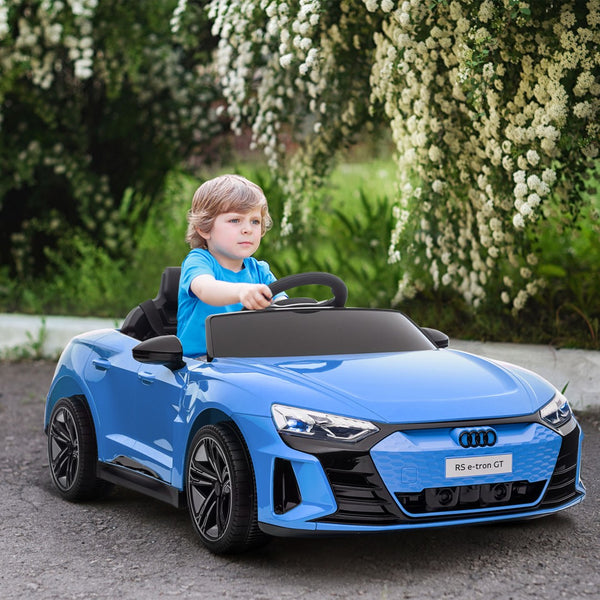 English Elm Aosom Licensed Audi 12v Electric Ride on Toy Car with Remote Suspension and Lights Blue W2225P229676