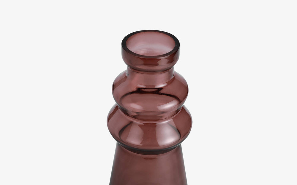 English Elm Decorative Brown Glass Table Vase 12" Tall — Elegant Earthy Centerpiece for Living Room Décor, Versatile Use B346P369779