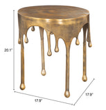 Drip Side Table Antique Brass 110253 Zuo Modern