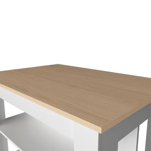 English Elm Kitchen Island Ada Light Pine & White — Compact 35.4"H x 40.5"W Engineered Wood with Spacious Shelves for Organized Meal Prep and Durable Everyday Use B092P238714