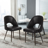 Christopher Knight Home® - Noble House - Abbeville Contemporary Open Back Dining Chairs, Midnight Black And Gun Metal - Set Of 2