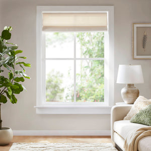 English Elm 1PC Cordless Roman Blind 33x64" Galen Matte Blackout Fabric, 100% Polyester, Energy Saving Ivory 5.96 L x 9.25 W x 8.07 H B035P341206