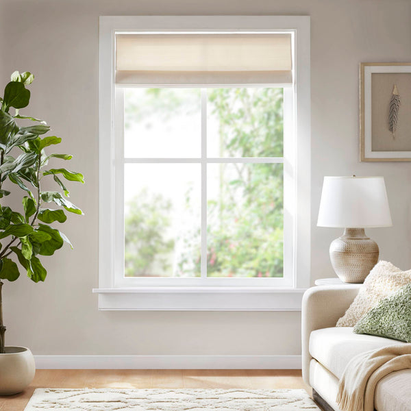 English Elm 1PC Cordless Roman Blind 33x64" Galen Matte Blackout Fabric, 100% Polyester, Energy Saving Ivory 5.96 L x 9.25 W x 8.07 H B035P341206