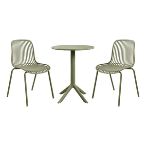 English Elm Eldred Outdoor Stackable Dining Chairs Set of 2 Uv Resistant Patio Seating Sage Green N776P390471G