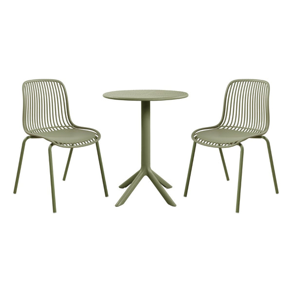 English Elm Eldred Outdoor Stackable Dining Chairs Set of 2 Uv Resistant Patio Seating Sage Green N776P390471G