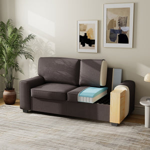 English Elm 69.6" Chenille Upholstered Loveseat with Spring Cushions and Metal Frame for Modern Spaces Grey W3568P431423