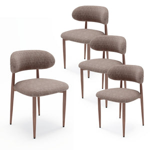 English Elm Dining Chair Set with Wood Grain Metal Frame Upholstered Seat Modern Farmhouse Kitchen Coffee W3316P449689