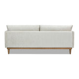 English Elm Haven 83" Flange Arm Oak Wood Sofa, Marled Gray Chenille