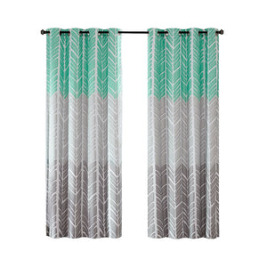 Intelligent Design Adel Casual Printed Total Blackout Curtain Panel ID40-1013 Aqua