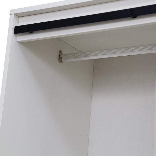 English Elm Tall Armoire Wardrobe Closet - Farmhouse Charm With Sliding Barn Doors, Drawers & Open Shelves W1321S00009-GIGA