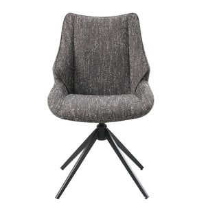 English Elm Malika Brown Gray Chenille Swivel Side Chair Set of 2 — Padded 360° Comfort, 21"W Seat, 220 lb Capacity B2726P383864